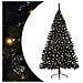 Albero di Natale artificiale con luci integrate Nero 180 cm PVC - Foto miniatura 1
