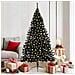 Albero di Natale artificiale con luci integrate Nero 180 cm PVC - Foto miniatura 2