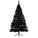 Albero di Natale artificiale con luci integrate Nero 180 cm PVC - Foto miniatura 4