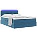 Letto con contenitore e LED Blu Scuro 140 x 200 cm Velluto - Foto miniatura 3