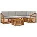 Set divani con cuscino 6 pcs Grigio Naturale e Chiaro - Foto miniatura 1