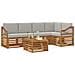 Set divani con cuscino 6 pcs Grigio Naturale e Chiaro - Foto miniatura 3