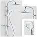 Colonna Doccia Attrezzata 009 Ottone Cromato 2 Funzioni Soffione Doccetta Quadro - Foto miniatura 1