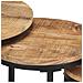 Tavolini Laterali 3 Pz In Legno Di Mango Grezzo - Foto miniatura 8