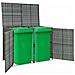 Copribidone Rifiuti Doppio in Polyrattan Antracite 148x77x111cm - Foto miniatura 8