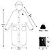 Unisex Portatile Impermeabile Leggero Raincoat Cappuccio Compact Rain Poncho Riutilizzabile Con I Manicotti Per Backpacking Campeggio Esterna Nera - Foto miniatura 2