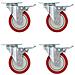 Ruote Girevoli con Doppio Freno 4 pz 100 mm - Foto miniatura 1