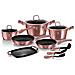 I-rose Set Pentole Induzione 12-pcs Alluminio Antiaderente Casseruoli Padelle Piastra Rosa - Foto miniatura 2