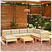 Set Divani Da Giardino 8 Pz Con Cuscini Crema In Massello Di Pino - Foto miniatura 1
