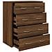 Credenza Con 4 Cassetti 60x30,5x71 Cm Rovere Marrone - Foto miniatura 2