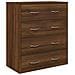 Credenza Con 4 Cassetti 60x30,5x71 Cm Rovere Marrone - Foto miniatura 3
