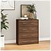 Credenza Con 4 Cassetti 60x30,5x71 Cm Rovere Marrone - Foto miniatura 1