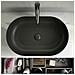 Lavabo Ovale Da Appoggio In Ceramica Nero Matt Senza Foro Rubinetto - Feeling Rak Ceramics - Foto miniatura 3
