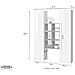 Credenza Franco, Set Da Soggiorno A 2 Ante E Ripiani, Buffet Da Soggiorno, Madia Da Cucina, 100% Made In Italy, Cm 140x30h180, Bianco Lucido E Acero - Foto miniatura 2