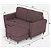 Divano Yasel 2 Posti Medio (due Sedute Da 70cm) + Pouf Misure Esterne L. 172 P. 145 Colore Prugna - Foto miniatura 3