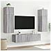 Mobile TV a Parete con Luci LED Grigio Sonoma 80x35x41 cm - Foto miniatura 2