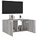 Mobile TV a Parete con Luci LED Grigio Sonoma 80x35x41 cm - Foto miniatura 4