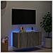 Mobile TV a Parete con Luci LED Grigio Sonoma 80x35x41 cm - Foto miniatura 6