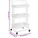 Carrello Da Cucina 3 Ripiani Bianco 42x35x85 Cm Ferro E Abs - Foto miniatura 6