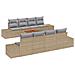 Set di divani da giardino da 7 pezzi con cuscini beige in polyrattan Acacia - Foto miniatura 1