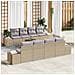 Set di divani da giardino da 7 pezzi con cuscini beige in polyrattan Acacia - Foto miniatura 2