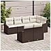 Set divano da giardino in 7 pezzi con cuscini rattan polyrattan marrone - Foto miniatura 3