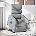 Poltrona Alzapersona Massaggi Elettrica Grigio Chiaro Tessuto - Foto miniatura 2
