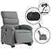 Poltrona Alzapersona Massaggi Elettrica Grigio Chiaro Tessuto - Foto miniatura 5