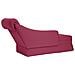 Sdraio con Capezzale e Bracciolo Destro in Velluto Rosso Vino - Foto miniatura 6
