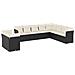 Set Divani da Giardino 10pz con Cuscini in Polyrattan Nero - Foto miniatura 1