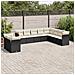 Set Divani da Giardino 10pz con Cuscini in Polyrattan Nero - Foto miniatura 2