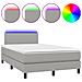Letto a Molle Materasso e LED Grigio Chiaro 120x190 cm Tessuto - Foto miniatura 1