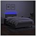 Letto a Molle Materasso e LED Grigio Chiaro 120x190 cm Tessuto - Foto miniatura 4