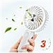 Ventilatore Portatile Silenzioso A 3 Velocità Con Batteria E Supporto Per Telefono, Bianco - Foto miniatura 3