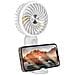 Ventilatore Portatile Silenzioso A 3 Velocità Con Batteria E Supporto Per Telefono, Bianco - Foto miniatura 5