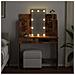 Toeletta con Luci LED Legno Antico 96x40x142 cm - Foto miniatura 4