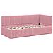Cornice del letto ad angolo Rosa 90 x 190 cm Velluto - Foto miniatura 1