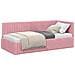 Cornice del letto ad angolo Rosa 90 x 190 cm Velluto - Foto miniatura 3