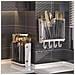 Porta Bacchette Da Parete - Organizzatore Utensili Da Cucina In Pet Con Sgocciolatoio E Ganci - Foto miniatura 3