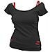 Spiral - Urban Fashion - 2in1 Red Ripped Top Black (Top Donna Tg. XL)  - Foto miniatura 1