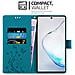 Custodia Compatibile Con Samsung Galaxy Note 10 In Blu Fiore - Coperchio Protettivo In Design Floreale Con Chiusura Magnetica, Funzione Stand E Slot Per Carte - Foto miniatura 2