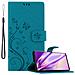 Custodia Compatibile Con Samsung Galaxy Note 10 In Blu Fiore - Coperchio Protettivo In Design Floreale Con Chiusura Magnetica, Funzione Stand E Slot Per Carte - Foto miniatura 4