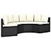 Set Divani da Giardino 4 pz con Cuscini in Polyrattan Nero - Foto miniatura 1