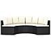 Set Divani da Giardino 4 pz con Cuscini in Polyrattan Nero - Foto miniatura 4