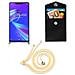 Catena Di Telefoni Cellulari Compatibile Con Asus Zenfone Max M2 In Crema Beige - Coperchio Protettivo In Silicone Con Anelli D'argento, Cinturino In Corda E Custodia Staccabile - Foto miniatura 7