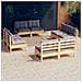 Set Divani Da Giardino 8 Pz Con Cuscini Grigi Massello Di Pino - Foto miniatura 1