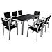 Set Di Mobili Da Giardino Bari In Textilene Nero 8 Posti - Alluminio Grigio - Foto miniatura 1