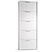 Scarpiera Margherita, Mobile Multiuso Da Ingresso Con 5 Ante A Ribalta, Armadietto Portascarpe Moderno, 100% Made In Italy, 67x18h184 Cm, Bianco - Foto miniatura 2