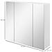 Armadietto Bagno Con 3 Ante Specchiate E Ripiani Regolabili, 70x15x60cm, Bianco - Foto miniatura 3