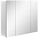 Armadietto Bagno Con 3 Ante Specchiate E Ripiani Regolabili, 70x15x60cm, Bianco - Foto miniatura 1